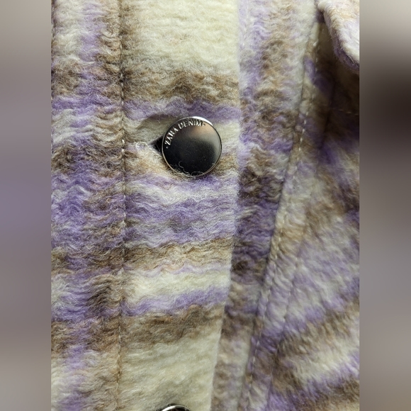 Zara Thick Cropped Flannel Size S - Picture 4 of 7